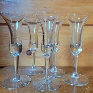 5 Vintage Cordial/Aperitif/Shot Glasses